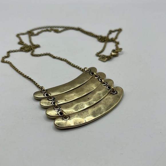 Hammered Bar Necklace Brass 32” Length. - Picture 5 of 8